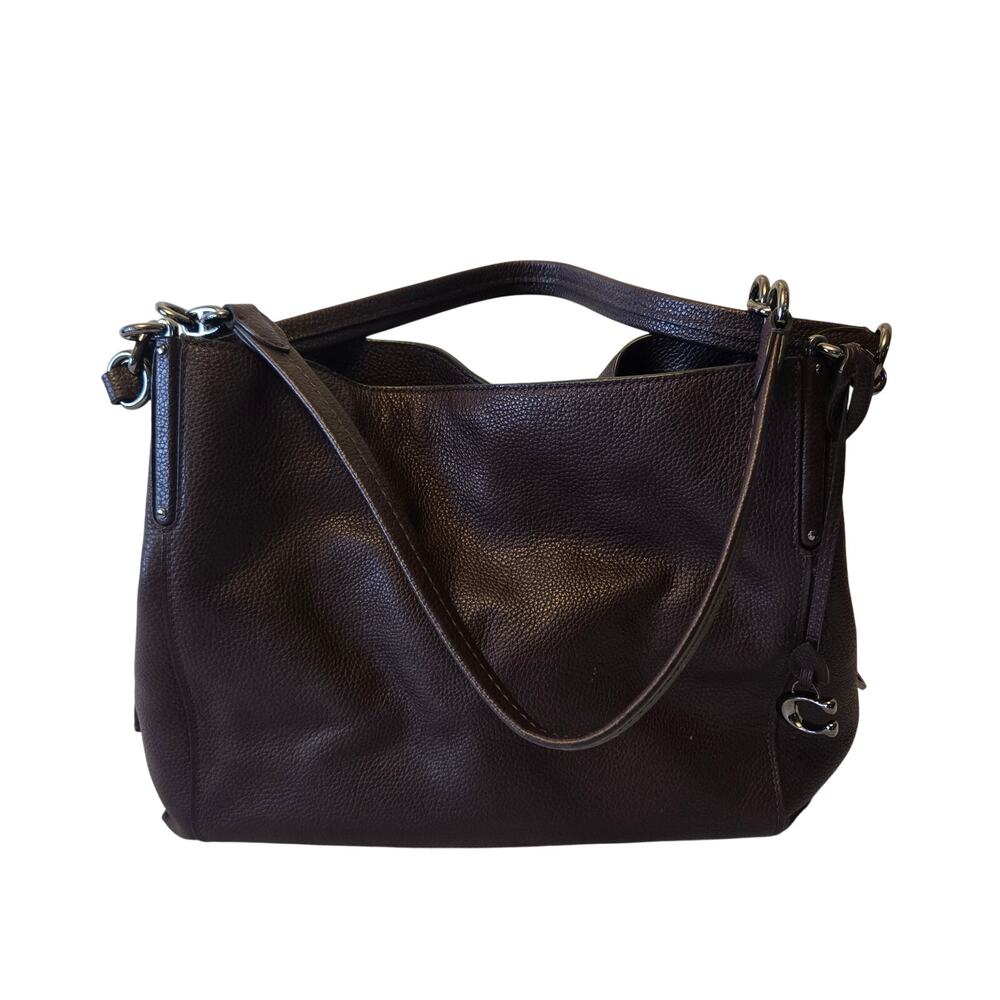 Coach Dalton 31 Shoulder Hobo Slouchy HandBag Pebble Leather Oxblood